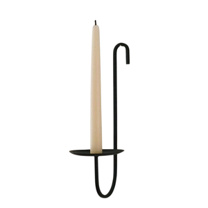 Candelabro de hierro con acabado negro para montaje en pared, decoración para el hogar y bodas, apliques de pared hechos a mano al por mayor - Product Image 1