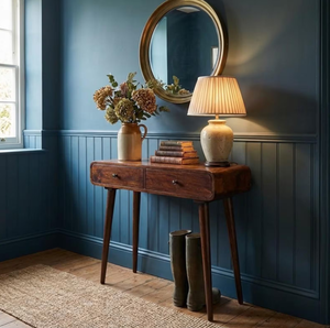 โต๊ะคอนโซลไม้จริงลดราคา โต๊ะทางเข้าบ้าน เฟอร์นิเจอร์ทำมือสไตล์เรียบง่าย โต๊ะทางเข้าบ้านทรงแคบ ของตกแต่งบ้านที่ไม่เหมือนใคร - Product Image 1