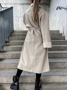 Chaquetas de piel de oveja de primera calidad para mujer, abrigos de cuero genuino personalizados, abrigos largos de cuero vacuno cálidos para invierno. - Product Image 5