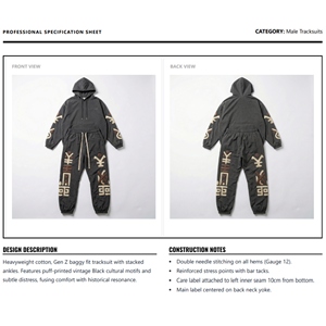 Conjunto Deportivo Personalizado al por Mayor para Hombre, Sudadera con Capucha y Pantalones de Felpa de Algodón Grueso con Estampado Gráfico Lavado al Ácido, Ropa Urbana Informal - Product Image 6