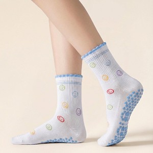 Custom Logo Women Non Slip Yoga <b>Socks</b> Crew Athletic <b>Socks</b> Breathable Cotton Pilates Dance Fitness <b>Socks</b> - Product Image 3