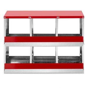 Nido per Galline Ovaiole a 6 Scomparti Estraibile, Tipo A e Tipo H, per Pollaio da Fattoria con Cesto Porta Uova - Product Image 1