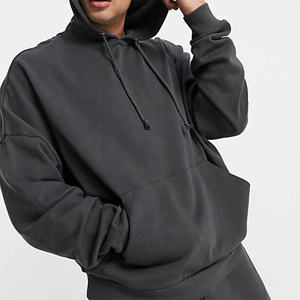 Ensemble deux pièces d'hiver, pulls oversize, pantalons longs décontractés, combinaison de sport en molleton à capuche pour hommes, 100% coton biologique, respectueux de l'environnement - Product Image 4