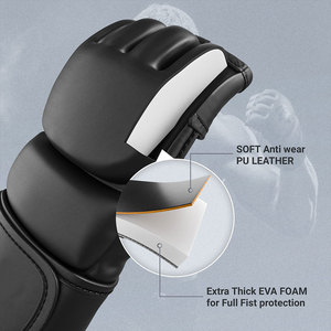 Professional Leather MMA Gloves-Lightweight Non-Slip & Waterproof for Striking <b>Ground</b> Training Fitness & Martial Arts - Product Image 5