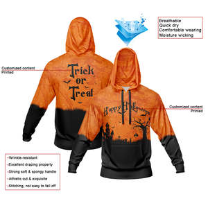 Best Quality 100% Polyester Lightweight Casual Style <b>Halloween</b> Design Sublimated Sweatshirt Pullover Unisex Breathable <b>Hoodie</b> - Product Image 2