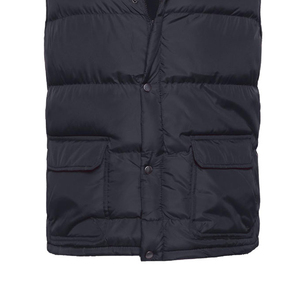 Men's <b>Black</b> Puffer <b>Vest</b> With Brown Fur Collar Button Closure Windproof Casual Winter Outerwear 100% Polyester - Product Image 5