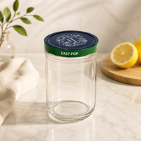 Bocal Mason personnalisé avec couvercle 150ml 250ml 500ml 1000ml, bocal en verre à large ouverture avec couvercle à vis, hermétique, pour stockage alimentaire et mise en conserve