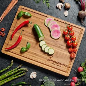 Planche à découper rectangulaire en bambou naturel biologique, écologique, monobloc, pour la cuisine, sans danger pour les aliments, épaisseur 1,5 cm - Product Image 4