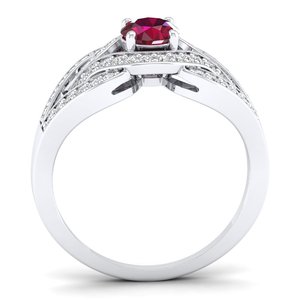 REYES Wholesale Price 14K Solid Gold GRA Certified Moissanite Engagement Ring Exclusive Round Cut 0.5 Carat Ruby Gemstone Ring - Product Image 4