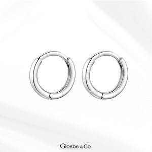Pendientes Redondos de Plata de 0.8 cm, Joyería Clásica Minimalista de Plata, Elegantes para Uso Diario, Regalo para Niños, OEM/ODM Glosbe - Product Image 2