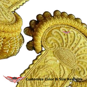 KEW Epaulettes de Hombro Estilo Napoleón Vintage Francés Ecológicos Personalizados con Borlas Bordadas y Flecos de Oro - Product Image 2