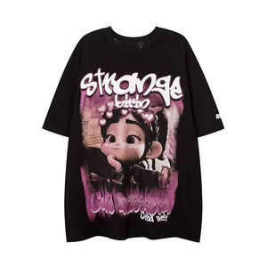 T-shirt surdimensionné personnalisé en gros, imprimé graphique, 100% coton, impression DTG DTF, streetwear unisexe - Product Image 1