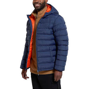 Chaqueta Acolchada con Capucha para Hombre, Estilo Slim, Color Azul Marino, Abrigo de Invierno con Forro de Poliéster, Cierre Completo, Resistente al Viento, Cálida y Ligera, Venta al Por Mayor - Product Image 6