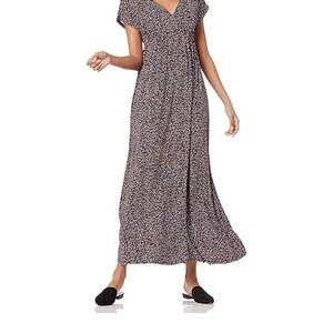 Robe longue maxi à imprimé léopard, col en V, manches courtes, style bohème, décontractée, été, en polyester, pour femme, motif animalier, vente en gros - Product Image 2