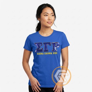 T-shirt décontracté uni pour femmes de la sororité Sigma Gamma Rho, 100 % coton jersey, respirant, séchage rapide, écologique, vente en gros - Product Image 3