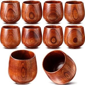 AZ ENTERPRISES Lot de 2 verres à vin en bois faits à la main, écologiques, capacité 250 ml, design rond classique pour cocktails - Product Image 4