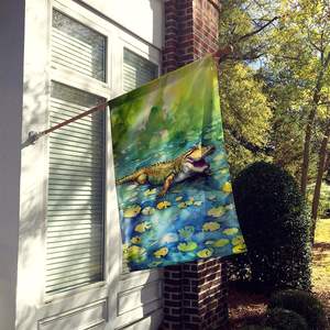 Alligator Décoratif Yard Banner Artwork Large Porch Sleeve Pole House Flag Multicolor Polyester Wall Hanging House Size - Product Image 2