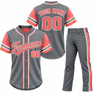 Conjunto de Uniforme de Béisbol de Alta Calidad para Adultos, Manga Corta, Impresión Sublimada, Absorbe la Humedad, 100% Poliéster, Nombre y Número del Equipo - Product Image 5