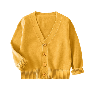 Cardigan en tricot de coton pour enfants, boutonné sur le devant, à manches longues, haut décontracté, personnalisable OEM, tricot confortable pour garçons - Product Image 5