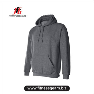 เสื้อสเวตเชิ้ตมีฮู้ดสีเทาสำหรับผู้ชายจาก Just Fitness Gears ทรงปกติ สีพื้น สวมใส่สบายๆ เหมาะสำหรับฤดูใบไม้ร่วง - Product Image 3