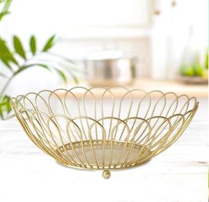 Panier à fruits rond multifonction en fil de fer écologique, support décoratif moderne pour centre de table, plateau de service pour cuisine, pain et en-cas - Product Image 3