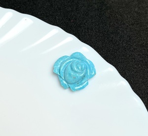 Piedra Preciosa Azul Natural Tallada a Mano en Forma de Rosa, Cabujón Pulido, Piedra Suelta para Joyería, Colgante, Anillo - Product Image 2