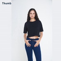 Crop top personnalisé pour femmes, t-shirt court en coton doux surdimensionné avec impression, vente en gros, fabricant OEM Thaïlande