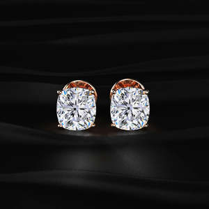 2 Carat Cushion Cut Moissanite Stud <b>Earrings</b> Hidden Halo Solitaire Studs 4TCW VVS Colorless Wedding Bridal Jewelry Gift Women - Product Image 2