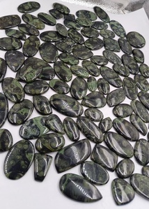Jaspe Kambaba Natural, Corte Ovalado, Jaspe Cocodrilo, Patrón de Orbe Verde, Piedra Pulida de Rajasthan para Fabricación de Joyas al por Mayor - Product Image 2