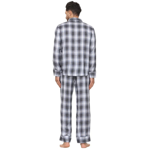 Wholesale 2026 Casual Luxury Style Breathable Thermal Sleeveless Sleepwear 2 Piece Suits <b>Men</b> Plain Solid Satin Contrast Pipin - Product Image 3