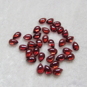 Naturel 4mm x 6mm Mozambique rouge grenat lisse poire Cabochons Semi précieux calibré pierres précieuses en vrac bijoux faits à la main à vendre - Product Image 2