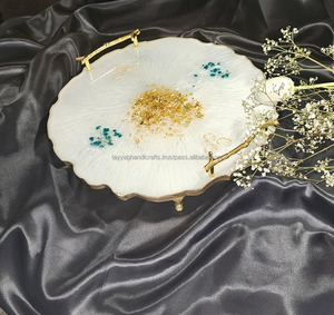 Customise Resin Serving Tray With Natural <b>Edge</b> Unique Your Kitchen or Bar From India - Product Image 2