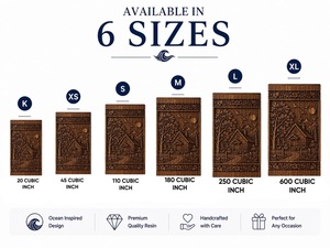 Handcrafted Wooden Urn <b>Box</b>-Engraved Cabin Nature Scene Memorial Keepsake Eco-Friendly & Durable - Product Image 1