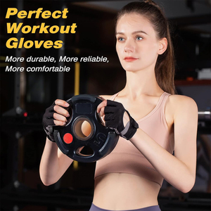 Padded Palm Protection Half Finger Lightweight Fitness <b>Gloves</b> for <b>Weight</b> Lifting Sports <b>Training</b> Gym with Adjustable Wrist Wraps - Product Image 4