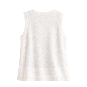 Camiseta sin mangas con botones texturizados para mujer, blusa informal de verano, holgada, transpirable, de punto, a la moda - Product Image 2