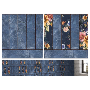 Carrelage mural en porcelaine texturé sculpté moderne 300x300, carreaux de céramique émaillés de luxe pour revêtement mural intérieur de bâtiments commerciaux - Product Image 2