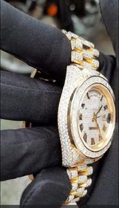 Reloj Mecánico de Lujo para Hombre, Totalmente Cubierto de Diamantes Moissanite, Estilo Hip Hop, Edición Limitada, en Tono Dorado - Product Image 3