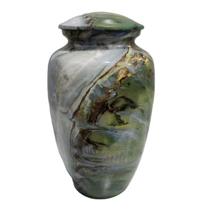 Urna Funeraria de Mármol Verde para Cenizas Humanas Adultas, Recipiente Decorativo Moderno de Metal para Almacenamiento de Cenizas, Recuerdo Conmemorativo - Product Image 3