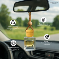 Diffuseur d'air pour voiture artisanal en verre carré de 10 ml |   Diffuseur à roseaux suspendu rechargeable, sans BPA, sans alcool, durée de vie de 6 mois, anti-fuite