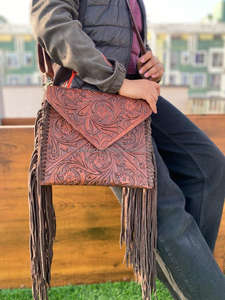 Hand Tooled Real Cowhide Leather <b>Handbag</b> Leather Bag Carving Bohemian Bags Sling Hot Selling Bags for Women - Product Image 3