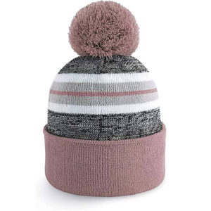 Gorro de Punto Acrílico con Logo Personalizado, Gorro Deportivo con Pompón y Puño, Diseño a Rayas, Bordado, Gorro Deportivo Acrílico - Product Image 2