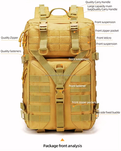 Sac à dos tactique Oxford durable avec bandoulière arquée, compartiment intérieur tactique, grande capacité, en polyester - Product Image 2