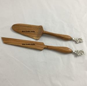 Juego de Utensilios de Cocina de la Serie Natural House Scalloped, Tenedor y Cuchara con Mango Largo para Servir Ensaladas, Diseño Moderno - Product Image 4