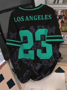 Maillot de football personnalisable à imprimé floral en maille avec impression par transfert thermique, style streetwear oversize, approvisionnement en gros OEM/ODM - Product Image 5