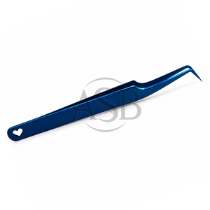 Pinzas de 45 Grados para Extensión de Pestañas, Acero Inoxidable con Plasma Azul, Logotipo Personalizado, Punta Fina, Instrumento de Belleza - Product Image 6