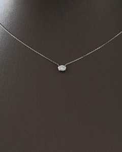 Colliers pendentifs solitaires, chaînes délicates à superposer, bijoux fins, petits diamants de laboratoire taille ovale sertis à griffes, vente en gros, or massif 14k 18k - Product Image 4