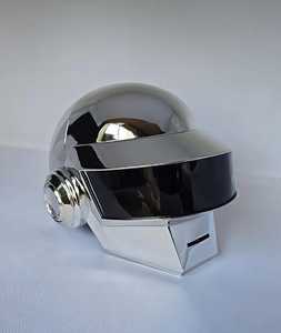 Casque de personnage de film et de télévision 3D complet plaqué argent, armure moderne, objet de collection, artisanat en acier inoxydable poli - Product Image 3