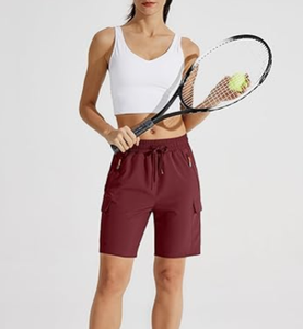Shorts cargo de randonnée pour femme, coupe ample, taille mi-haute, séchage rapide, légers, pour le golf, la course et les loisirs d'été - Product Image 5