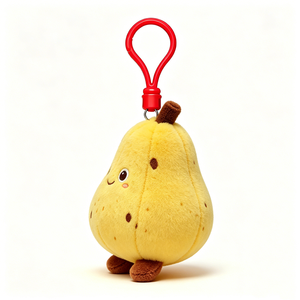 Llavero de peluche de pera, lindo colgante de pera amarilla sonriente, clip de peluche kawaii para bolso, mini juguete de pera de peluche antropomórfico - Product Image 6