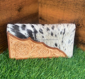 Cartera tallada a mano de piel de vaca occidental, funda de teléfono de embrague, cartera elegante, multiusos, Cartera de cuero occidental para mujer - Product Image 2